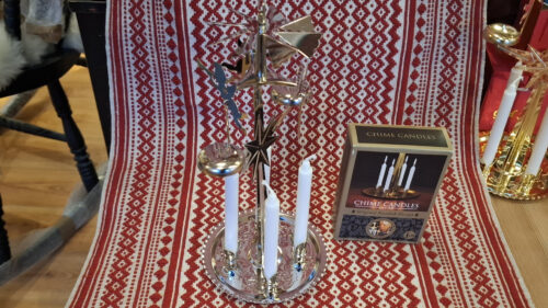 Dette er premien fra Husfliden.
Foto: Tore Østby Englespillet