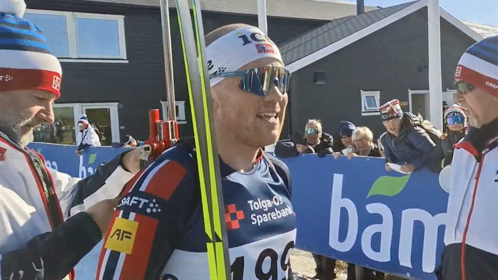 Johannes Dale Skjevdal vant en spennende sekundstrid mot Einar Hedegart.
Foto: Tore Østby Johannes Dale Skjevdal vinnerbilde