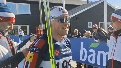 Johannes Dale Skjevdal vant en spennende sekundstrid mot Einar Hedegart.
Foto: Tore Østby Johannes Dale Skjevdal vinnerbilde