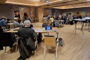 Det var bred deltakelse i dagens budsjettmøte.
Foto: Tore Østby