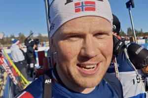 Johannes Dale-Skjevdal står igjen med to gull etter NM i skiskyting i Hummelfjell TOS Arena i helgen.
Foto: Tore Østby