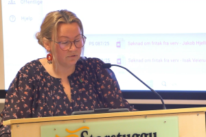 Hilde Danielsen kom med krass kritikk av utsettelsesforslaget som ble vedtatt.
Foto: Fjell-TV
