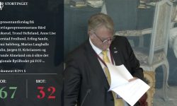 Skjermdump fra Stortingets Direktesending.