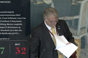 Skjermdump fra Stortingets Direktesending.